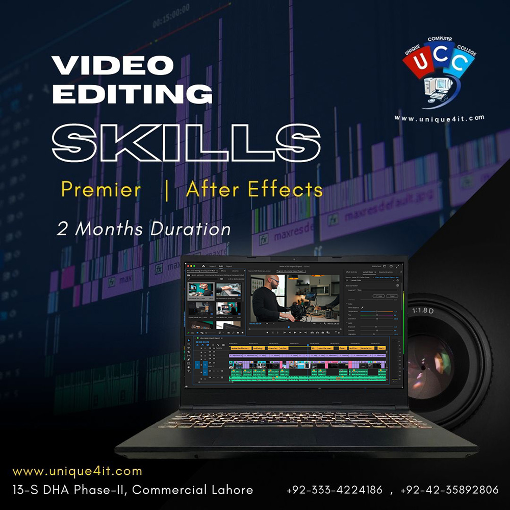video editing course in lahore dha - premier pro , after effect